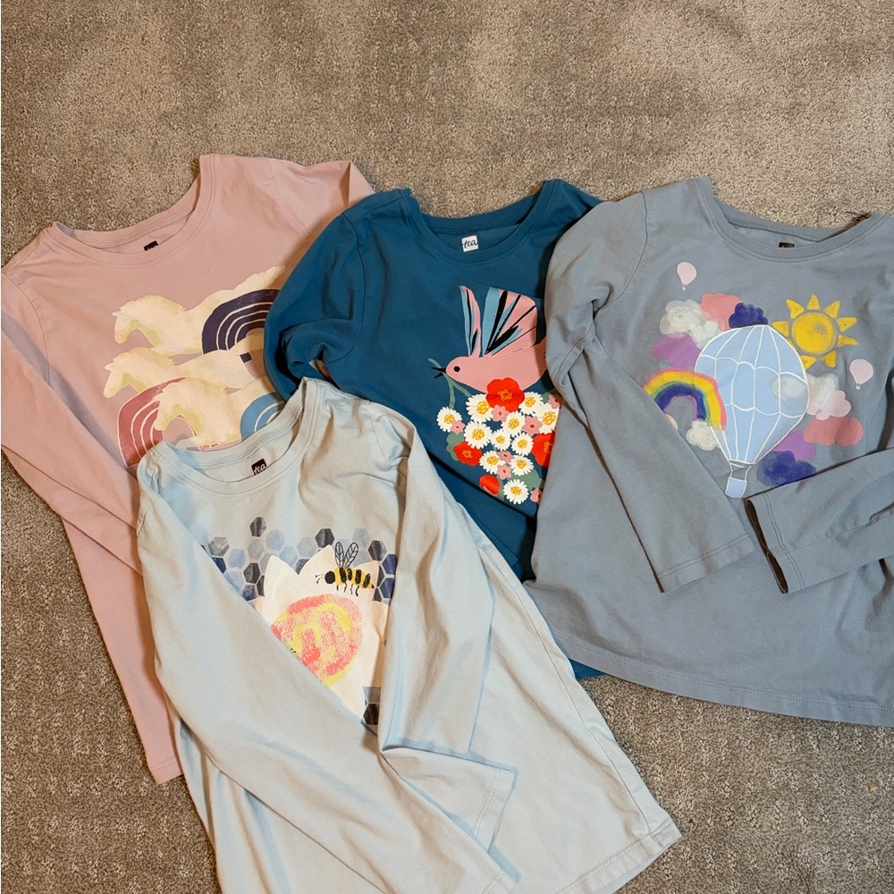Set of Tea Collection Graphic Long Sleeve Shirts